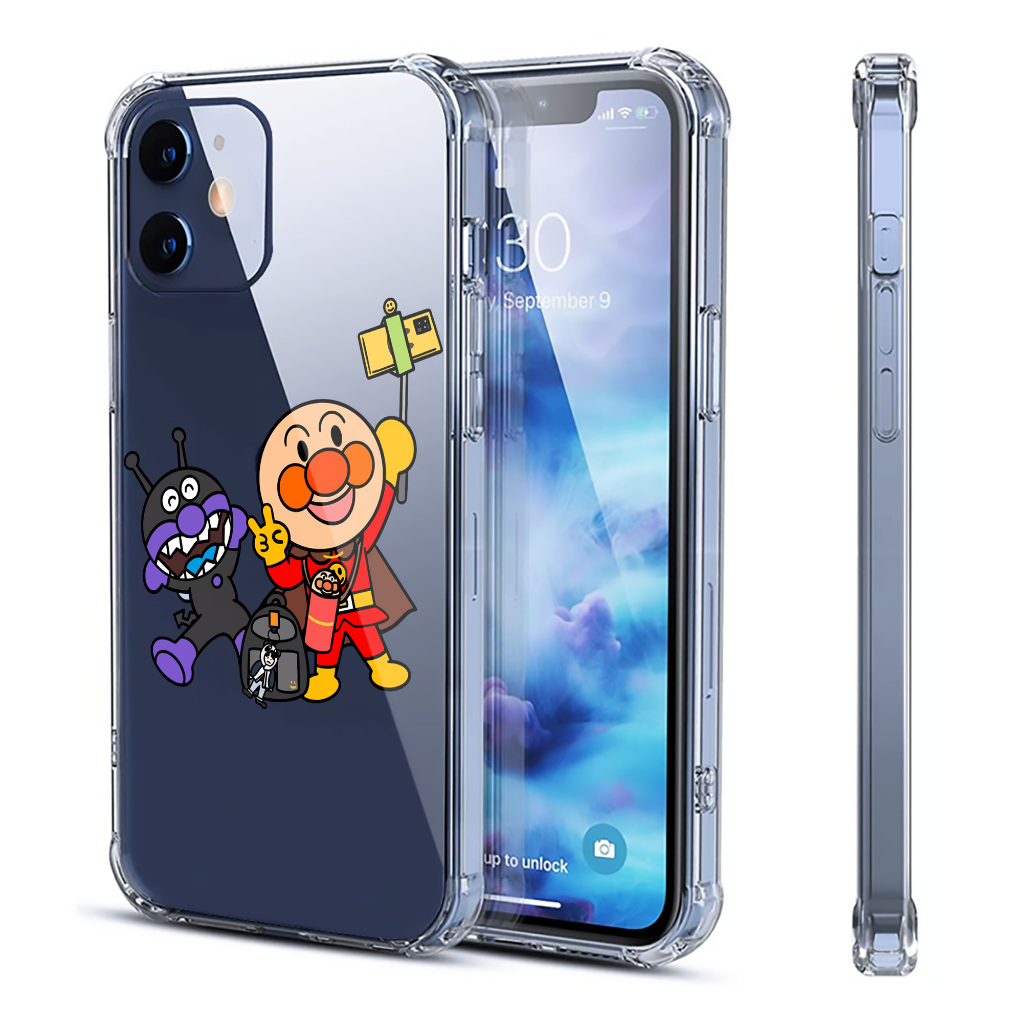 （画像用） アンパンマン Anpanman 【iPhone 12シリーズ対応】透明スマホケース（クリアソフトケース）